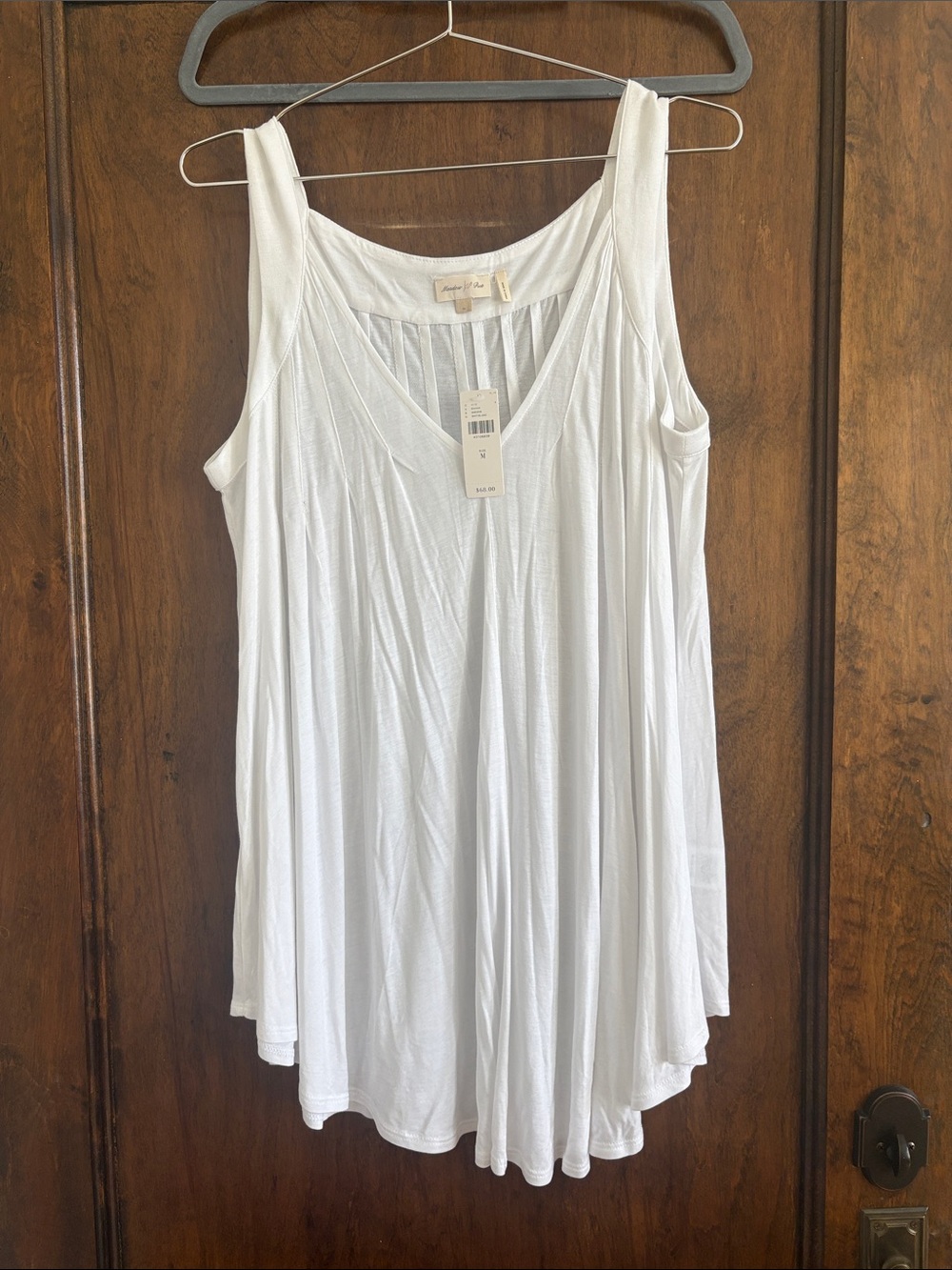 Anthropologie White Swing V-Neck Tank